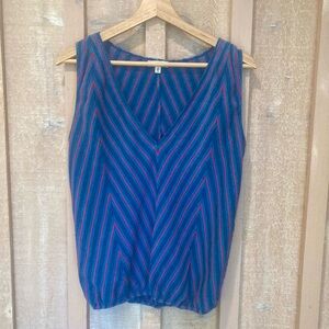 Max Studio Chevron Striped V-Neck Tank Top